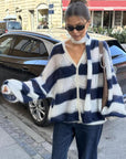 Cozy Stripe Sweater Cardigan