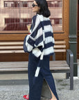 Cozy Stripe Sweater Cardigan
