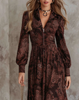 Marlene | Paisley Midi Dress with Neck Zip