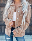 Casual Studded Heavy Duty Corduroy Cropped Jacket