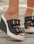 Zoya - Fray Edge Wedge Sandals With Modern Comfort Lift