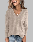 DERI™ - Comfy V-Neck Long Sleeve Top