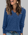 DERI™ - Comfy V-Neck Long Sleeve Top