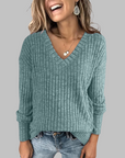 DERI™ - Comfy V-Neck Long Sleeve Top