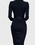 Mandarin Luxe – Maxi dress with belt