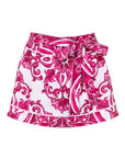Sling Classic Majolica Series Pattern Print One Piece Swimsuit and Skirt or Shorts