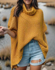 Turtleneck Solid Dolman Sleeve Sweater