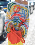 Rainbow Contrast Striped Sweater