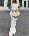 Elegant Pocket Sleeveless Cropped Knit Cardigan