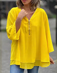 Lorelai | Chiffon Zipper Blouse