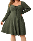 VICTORIA™ – Cozy A-Line Ribbed Dress