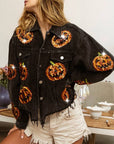 Pumpkin Sequin Oversized Jacket