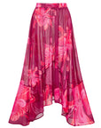 Sling Abstract Floral Print One Piece Swimsuit and Skirt