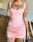 CRISELDA™ - Sexy Fishbone Bodycon Ruched Mini Corset Party Dress