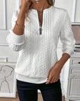Elysha™ - Textured Quarter-Zip Pullover