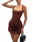 MARIBETH™ – Sexy Ruched Drawstring Corset Mini Dress