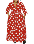 MARIE™ – Stylish Polka Dot Shirt Dress with Belt