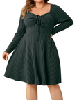 VICTORIA™ – Cozy A-Line Ribbed Dress