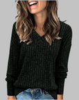 DERI™ - Comfy V-Neck Long Sleeve Top