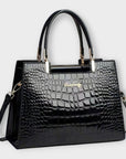 Olivia - Glossy Crocodile Pattern Handbag