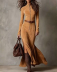 Alessia - long suede dress