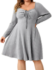 VICTORIA™ – Cozy A-Line Ribbed Dress