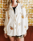 Super Bowl Cheer Oversized Denim Jacket
