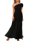 JADA™ – Glamorous One-Shoulder Ruched Dress