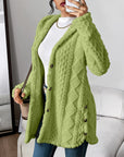 Paula™ - Plush Diamond-Patterned Hooded Cardigan