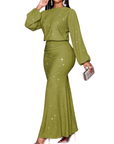 NEGGIE™ - Women’s Elegant Mermaid Hem Long Sleeve Bodycon Dress