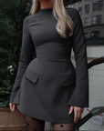 BRISHA™ - Chic Long Sleeve Bodycon Mini Dress