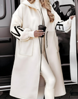 PEGGY - Women's jacket with knitted sleeves and hood
