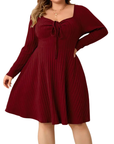 VICTORIA™ – Cozy A-Line Ribbed Dress