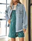 Super Pearl Girl Oversized Denim Shacket