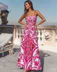 Sling Classic Majolica Series Pattern Print One Piece Swimsuit and Skirt or Shorts