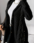 Paula™ - Plush Diamond-Patterned Hooded Cardigan