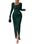 MONICA™ – Stylish Solid Color Twisted Long Dress