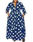 MARIE™ – Stylish Polka Dot Shirt Dress with Belt