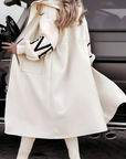 PEGGY - Women's jacket with knitted sleeves and hood