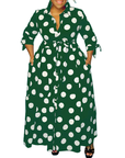 MARIE™ – Stylish Polka Dot Shirt Dress with Belt