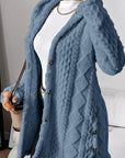 Paula™ - Plush Diamond-Patterned Hooded Cardigan