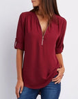 Gwen | Chic Zipper Blouse