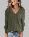 DERI™ - Comfy V-Neck Long Sleeve Top