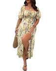 SERENE™ – Elegant Plus Size Tie Front Floral Dress