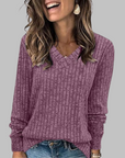 DERI™ - Comfy V-Neck Long Sleeve Top