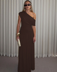 SHINA™ - Elegant One Shoulder Evening Maxi Dress