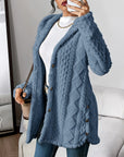 Paula™ - Plush Diamond-Patterned Hooded Cardigan