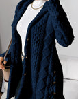 Paula™ - Plush Diamond-Patterned Hooded Cardigan