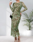 ALIANNA™ - Elegant Leopard Print Ruched Bodycon Dress for Parties