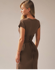 MIRIAM™ – Elegant Wrap Ruched Bodycon Formal Dress